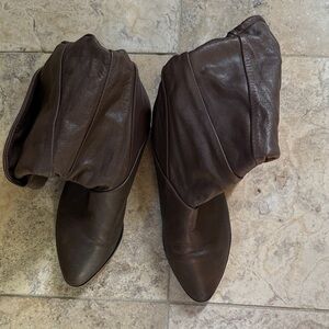 Dexter Brown Leather Slouch Boots